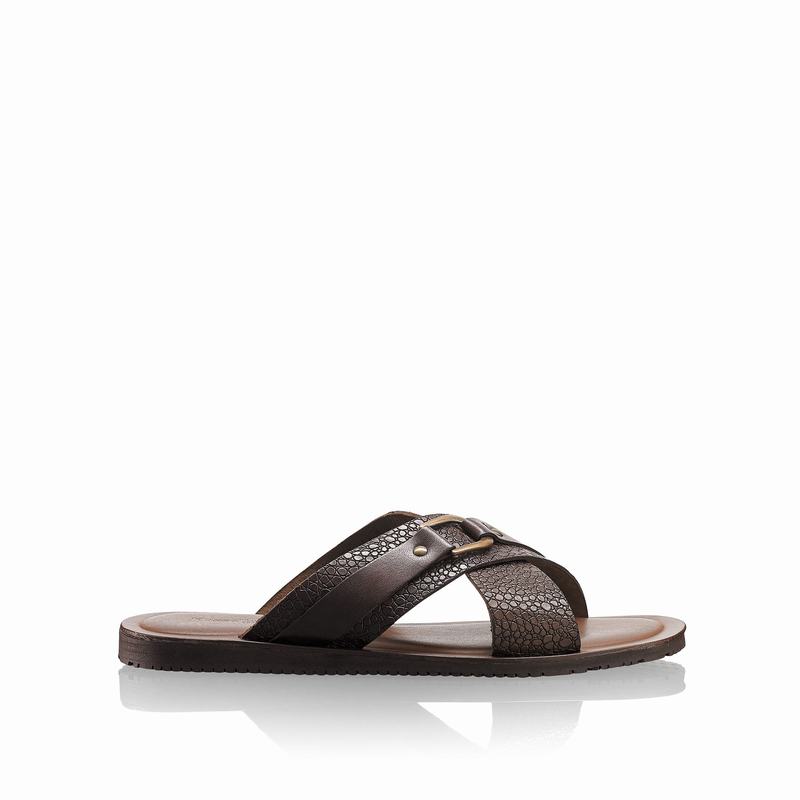 Russell & Bromley Dream Slide Sandals Mens Brown [RJH4824UI]